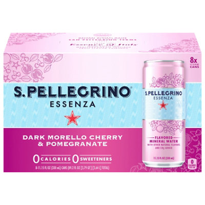S. PELLEGRINO Essenza Flavored Mineral Water Dark Morello Cherry & Pomegranate - 8-11.15 Fl Oz.