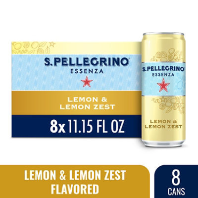 S.Pellegrino Essenza Lemon & Lemon Zest Flavored Mineral Water - 8-11.15 Fl. Oz. - Image 1