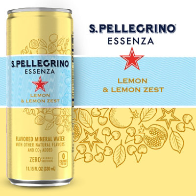 S.Pellegrino Essenza Lemon & Lemon Zest Flavored Mineral Water - 8-11.15 Fl. Oz. - Image 2