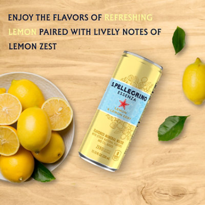 S.Pellegrino Essenza Lemon & Lemon Zest Flavored Mineral Water - 8-11.15 Fl. Oz. - Image 4