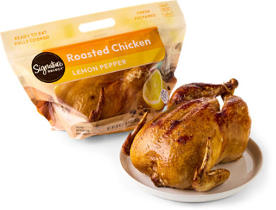 Signature CAFE Lemon Pepper Whole Rotisserie Chicken Hot  - Each