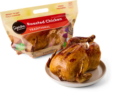 Signature Cafe Traditional Whole Rotisserie Chicken Hot - Each (available after 10 AM)