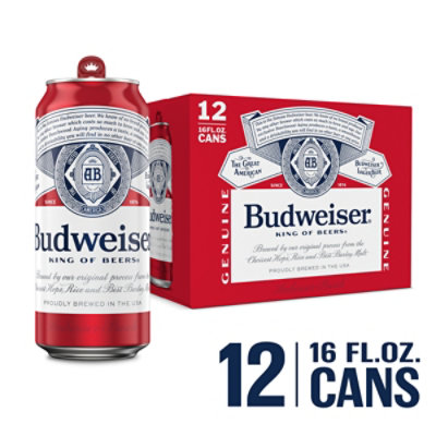 Budweiser King of Beers Lager Genuine Beer In Cans - 12-16 Fl. Oz. - Image 1