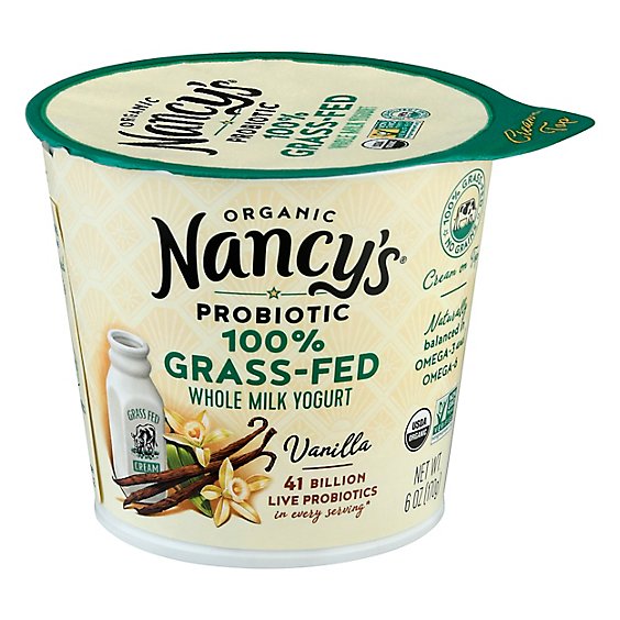 Nancys Organic 100% Grass Fed Yogurt 6oz- Vanilla - 6 Oz