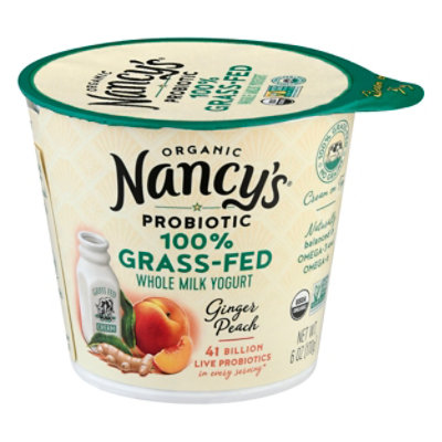 Nancys Organic 100% Grass Fed Yogurt 6oz- Ginger Peach - 6 Oz - Safeway