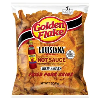 Golden Flake Chicharrones Fried Pork Skins Louisiana Hot Sauce - 3.25 Oz - Image 3