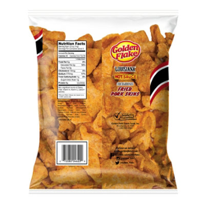 Golden Flake Chicharrones Fried Pork Skins Louisiana Hot Sauce - 3.25 Oz - Image 7