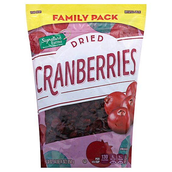 Signature Farms Cranberries Dried Family Pack - 30 Oz