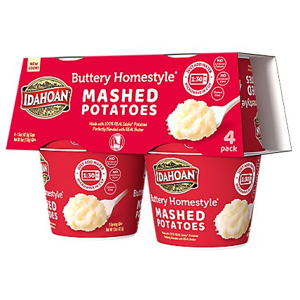 Idahoan Buttery Homestyle Mashed Potatoes Cups - 4-1.5 Oz - Image 1