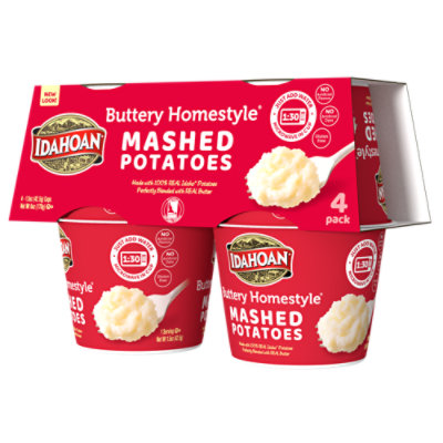 Idahoan Mashed Potatoes Buttery Homestyle Cup - 4-1.5 Oz