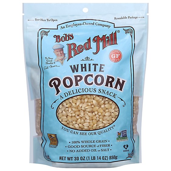 Bobs Red Mill Popcorn White Whole Gluten Free - 30 Oz