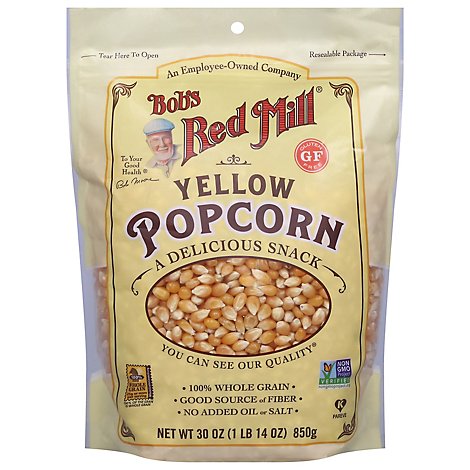 Bobs Red Mill Popcorn Yellow Whole Gluten Free - 30 Oz