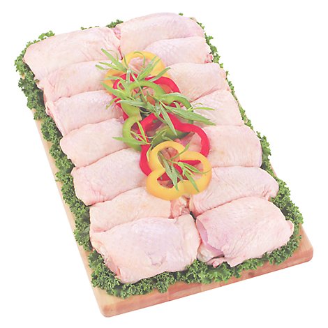 Meat Counter Chicken Thighs Boneless Seasoned Service Case - 1.00 LB