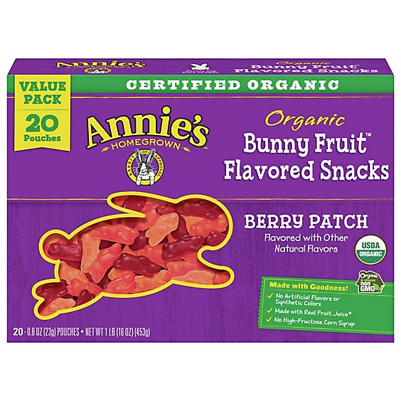 Annies Fruit Snacks Organic Bunny Berry Patch - 20-0.8 Oz