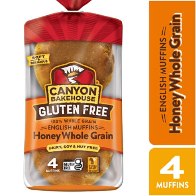 Canyon Bakehouse Honey Whole Grain Gluten Free English Muffins Fresh 4 Count - 12 Oz - Image 3
