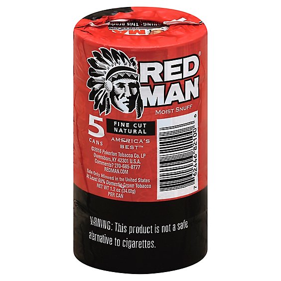 Red Man Fine Cut Natural Moist Snuff - Case