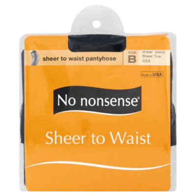 No Nonsense Pantyhose Sheer Waist Black B - Pair - Haggen