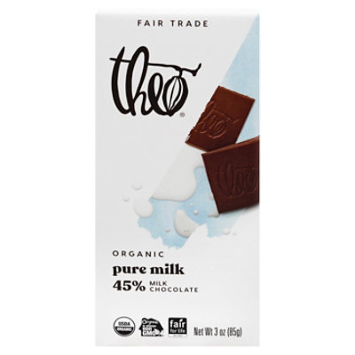 Theo Chocolate Bar Organic Milk Chocolate 45% Pure - 3 Oz - Image 3