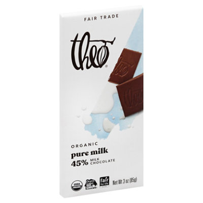 Theo Chocolate Bar Organic Milk Chocolate 45% Pure - 3 Oz - Image 1