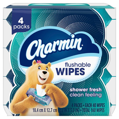 Charmin Flushable Wipes 4 Packs - 160 Count - Image 8