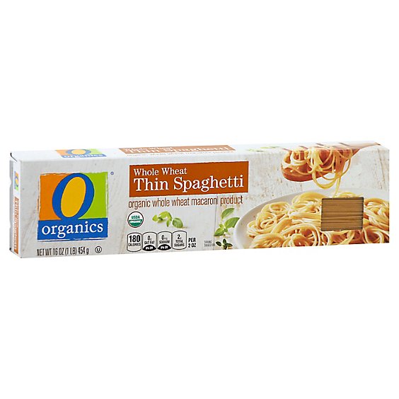 O Organics Pasta Spaghetti Thin Whole Wheat - 16 Oz
