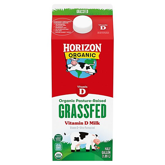 Horizon Organic Whole Grassfed Milk - 0.5 Gallon