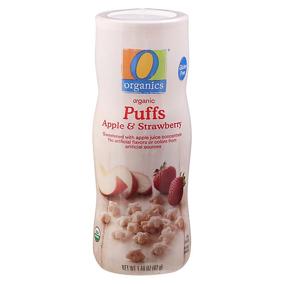 O Organics Organic Puffs Apple Strawberry - 1.48 Oz