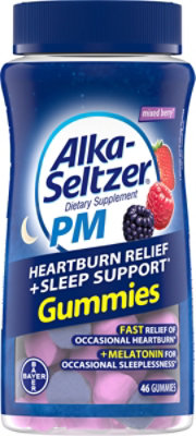 Alka-Seltzer PM Heartburn Relief+Sleep Support Gummies Mixed Berry - 46 Count - Image 2