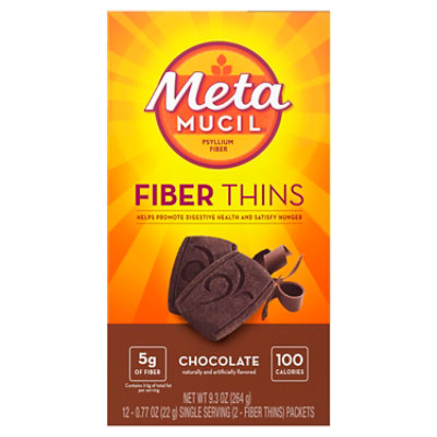 Metamucil Fiber Supplement Fiber Thins Chocolate - 12-0.77 Oz - Image 8