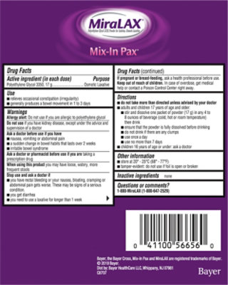 MiraLAX Laxative Osmotic Powder Mix In Pax Unflavored - 20 Count - Image 5