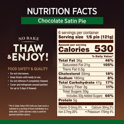 Marie Callender's Chocolate Satin Pie Frozen Dessert - 25.6 Oz - Image 4