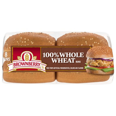 Brownberry Whole Grains 100% Whole Wheat Sandwich Buns - 16 Oz - Image 5