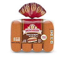 Brownberry Buns Hot Dog Whole Grains 100% Whole Wheat 8 Count - 16 Oz