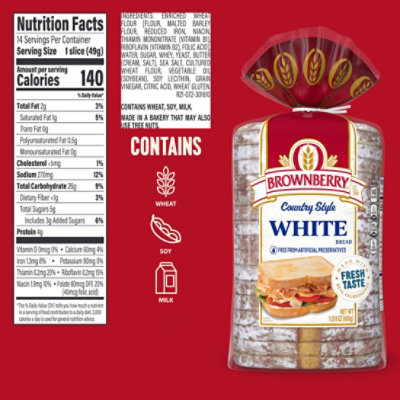 Brownberry Country White Bread - 24 Oz - Image 3