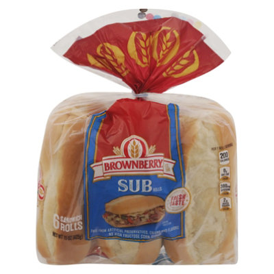 Brownberry Steak Rolls Sub 6 Count - 15 Oz