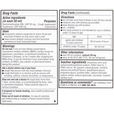 Robitussin Cough + Chest Congestion DM Adult Cough + Congestion Relief Liquid - 8 Fl. Oz. - Image 6