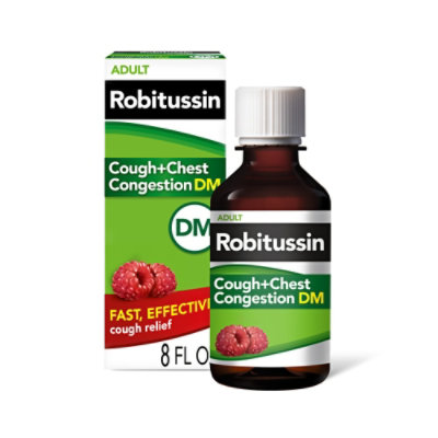 Robitussin Cough + Chest Congestion DM Adult Cough + Congestion Relief Liquid - 8 Fl. Oz. - Image 1