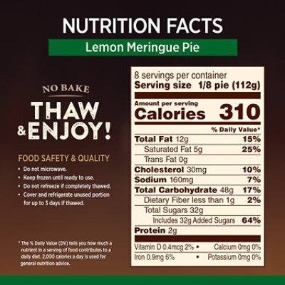 Marie Callender's Lemon Meringue Pie Frozen Dessert - 31.5 Oz - Image 4