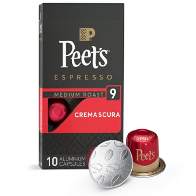 Peet's Coffee Espresso Capsules Crema Scura Intensity 9 Compatible with Nespresso - 10 Count - Image 1