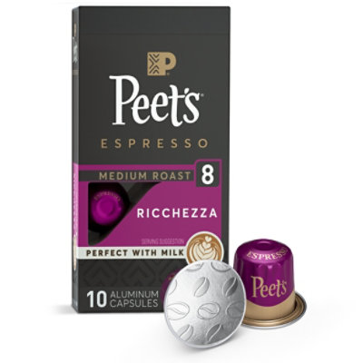 Peet's Coffee Espresso Capsules Ricchezza Intensity 8 Compatible with Nespresso - 10 Count - Image 1