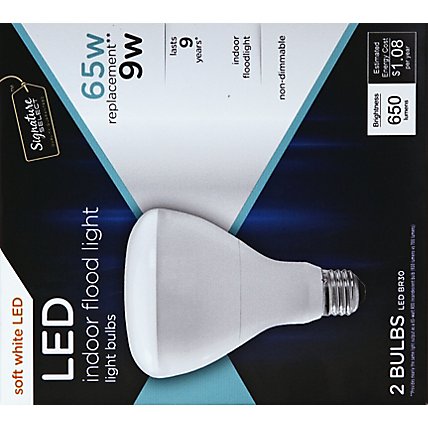 Signature SELECT Light Bulb LED Indoor Flood Light Soft White 9W BR30 - 2 Count - Image 3