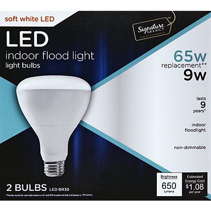 Signature SELECT Light Bulb LED Indoor Flood Light Soft White 9W BR30 - 2 Count - Image 2