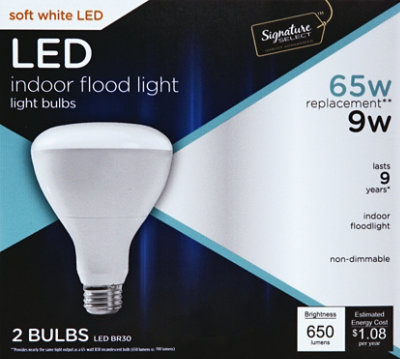 Signature SELECT Light Bulb LED Indoor Flood Light Soft White 9W BR30 - 2 Count - Image 2