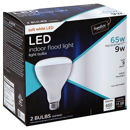 Signature SELECT Light Bulb LED Indoor Flood Light Soft White 9W BR30 - 2 Count - Image 1