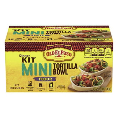 Old El Paso Dinner Kit Taco Boats Mini Flour Tortilla 12 Count