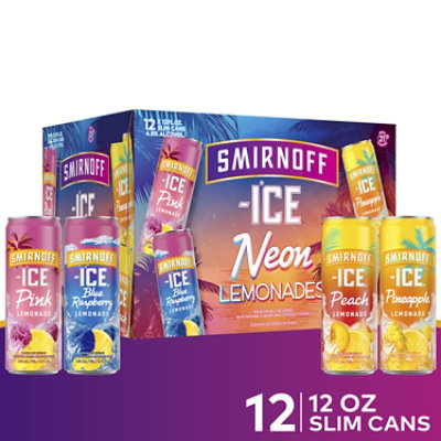 Smirnoff Ice Neon Lemonades Variety Pack  Hard Seltzer Cans - 12-12 Oz - Image 1