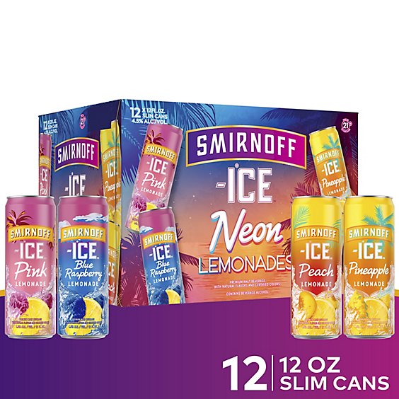 Smirnoff Ice Neon Lemonades 4.5% ABV Variety Cans Multipack - 12-12 Oz