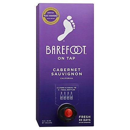 Barefoot Cellars On Tap Cabernet Sauvignon Red Box Wine - 3 Liter - Image 1