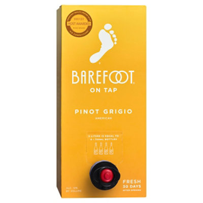 Barefoot Cellars On Tap Pinot Grigio White Wine Box - 3 Liter - Image 1