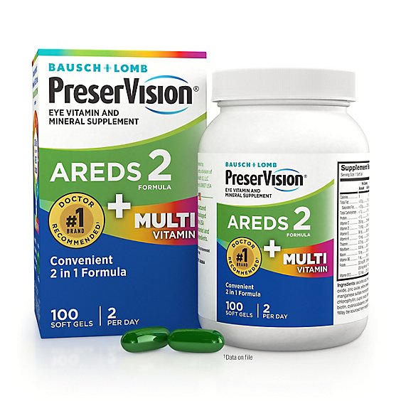 PreserVision Areds 2 Plus Multivitamins Eye Vitamin & Mineral Softgel - 100 Count